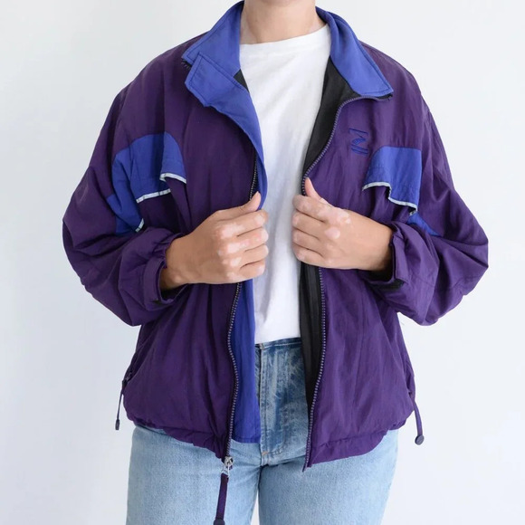 Vintage Brooks Purple Blue  Gore-Tex Zip Up Nylon Windbreaker Jacket M - Picture 2 of 12
